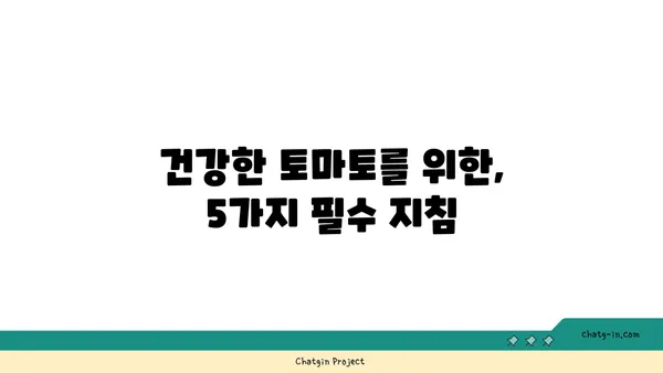 토마토 담배모자이크병, 이제 걱정하지 마세요! | 피해 최소화를 위한 5가지 필수 지침