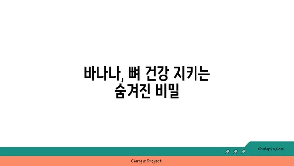 바나나, 골 건강 지키는 놀라운 비밀 | 바나나 효능, 골다공증 예방, 칼슘 흡수