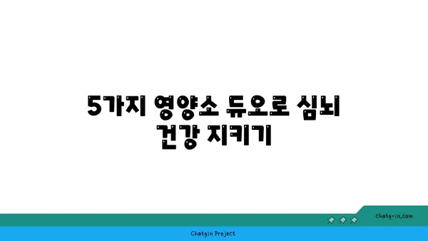 두뇌와 심장 건강, 한 번에 잡는 5가지 영양 듀오 | 심뇌 건강, 건강 식단, 영양소