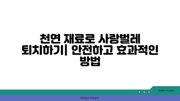 사랑벌레 극복하기| 5가지 효과적인 방법 | 사랑벌레, 벌레퇴치, 천연 해충 방제