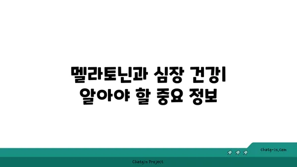 멜라토닌과 심장 건강| 심혈관 질환 위험 감소 | 멜라토닌, 심장 건강, 심혈관 질환, 건강 정보