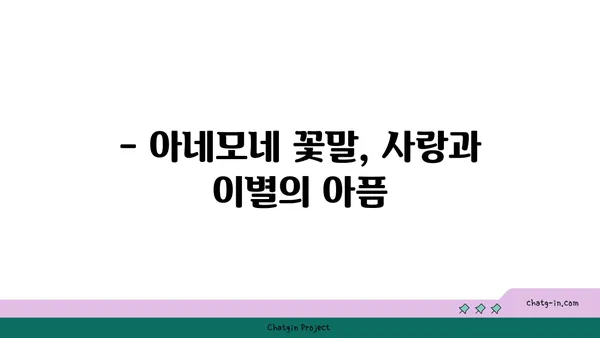 아네모네 꽃말과 전설| 아름다움과 슬픔의 상징 | 꽃말, 전설, 의미, 품종, 재배