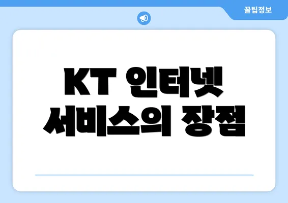 KT 인터넷 서비스의 장점