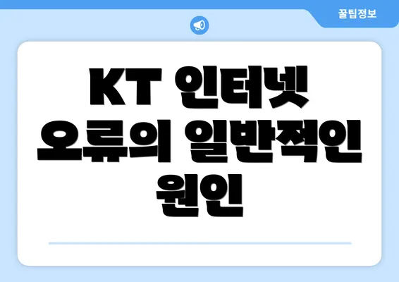 KT 인터넷 오류의 일반적인 원인