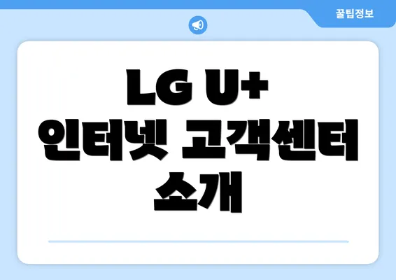 LG U+ 인터넷 고객센터 소개