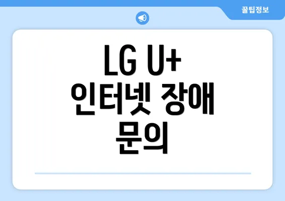 LG U+ 인터넷 장애 문의