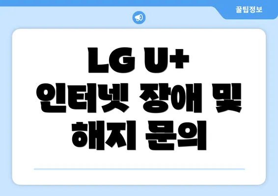 LG U+ 인터넷 장애 및 해지 문의