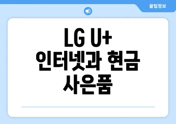 LG U+ 인터넷과 현금 사은품