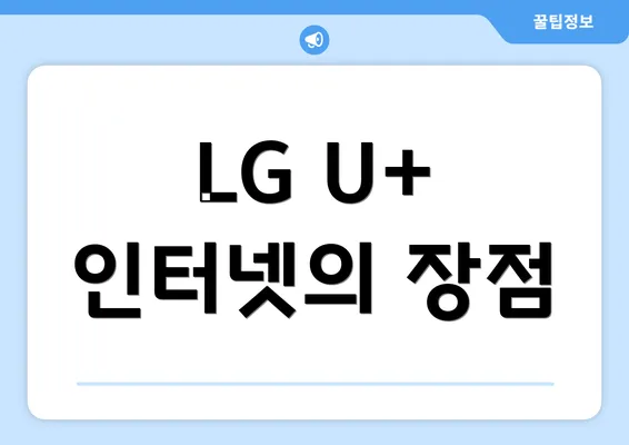 LG U+ 인터넷의 장점