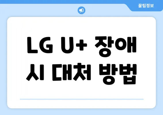 LG U+ 장애 시 대처 방법