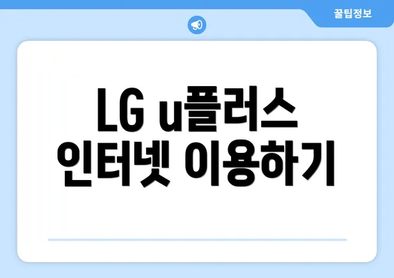 LG u플러스 인터넷 이용하기