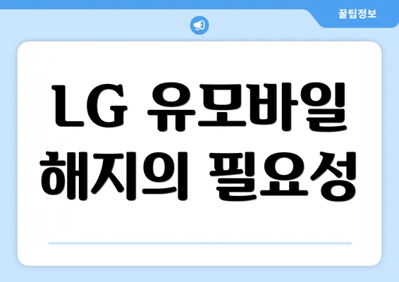 LG 유모바일 해지의 필요성