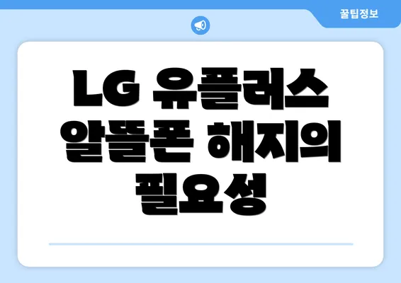 LG 유플러스 알뜰폰 해지의 필요성