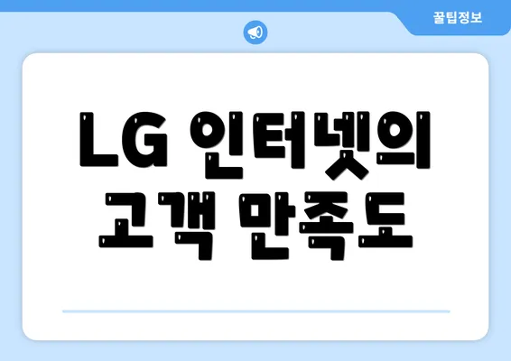 LG 인터넷의 고객 만족도