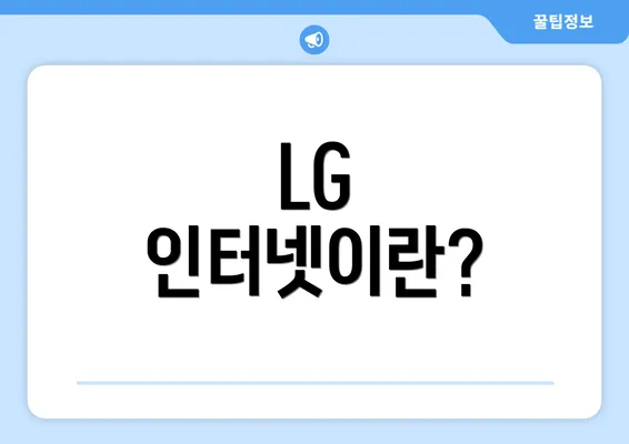 LG 인터넷이란?