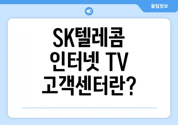 SK텔레콤 인터넷 TV 고객센터란?