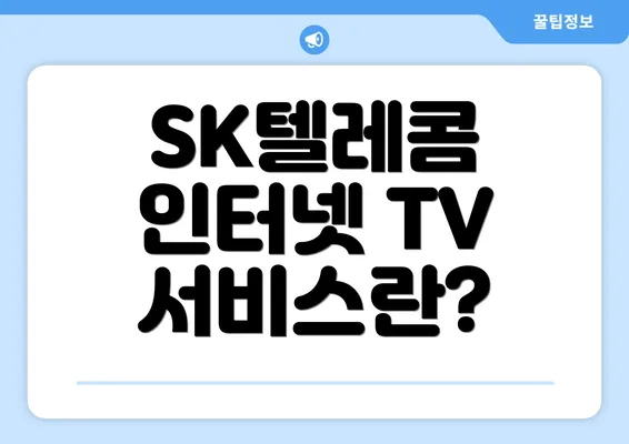 SK텔레콤 인터넷 TV 서비스란?