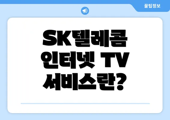 SK텔레콤 인터넷 TV 서비스란?