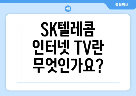 SK텔레콤 인터넷 TV란 무엇인가요?