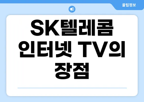 SK텔레콤 인터넷 TV의 장점