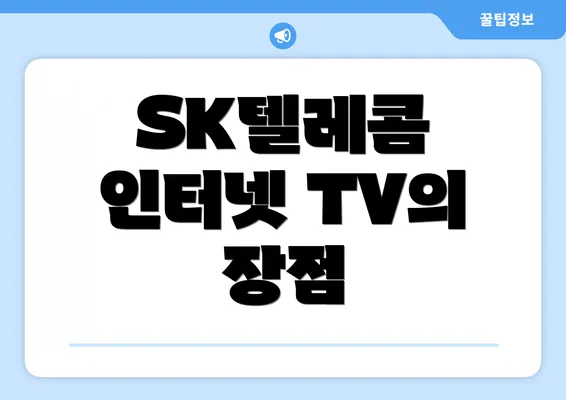 SK텔레콤 인터넷 TV의 장점