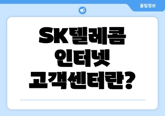 SK텔레콤 인터넷 고객센터란?