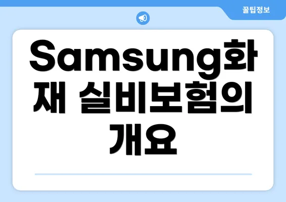 Samsung화재 실비보험의 개요