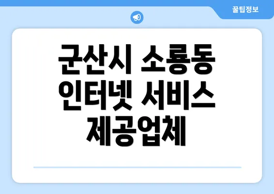 군산시 소룡동 인터넷 서비스 제공업체