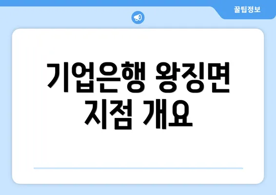 기업은행 왕징면 지점 개요