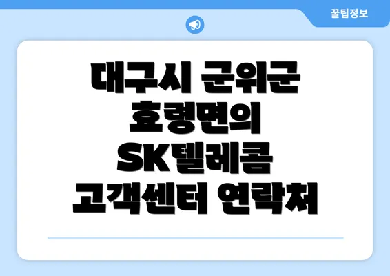 대구시 군위군 효령면의 SK텔레콤 고객센터 연락처