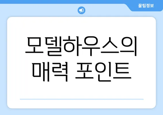 모델하우스의 매력 포인트