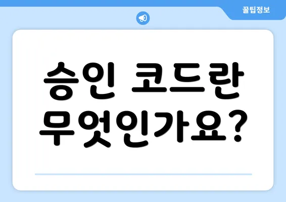 승인 코드란 무엇인가요?