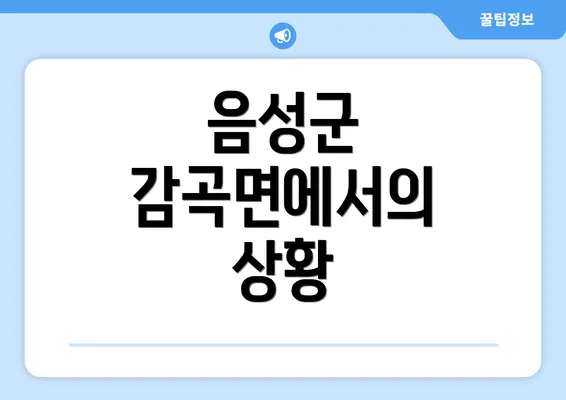 음성군 감곡면에서의 상황