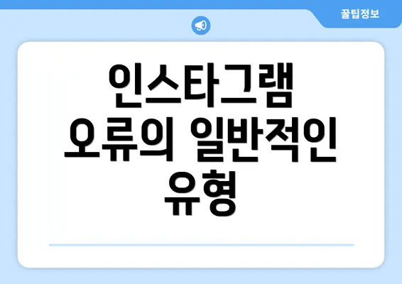 인스타그램 오류의 일반적인 유형