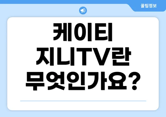 케이티 지니TV란 무엇인가요?