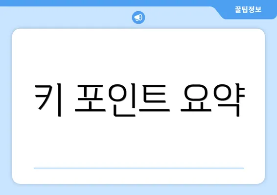 키 포인트 요약