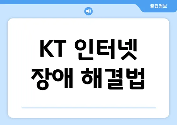 KT 인터넷 장애 해결법