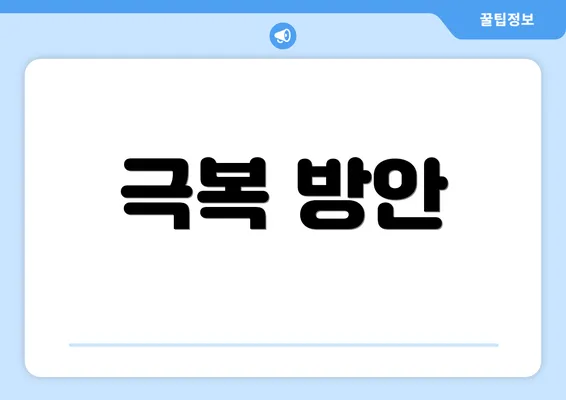 극복 방안