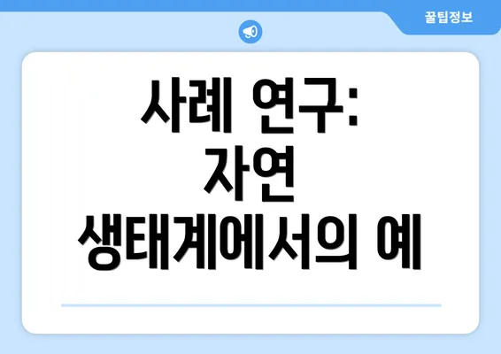 사례 연구: 자연 생태계에서의 예
