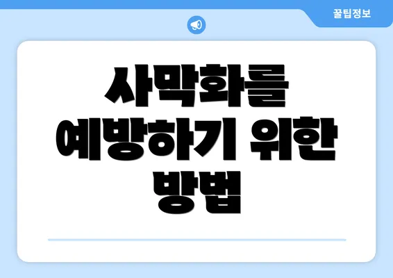 사막화를 예방하기 위한 방법