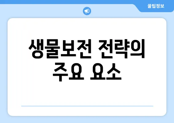 생물보전 전략의 주요 요소