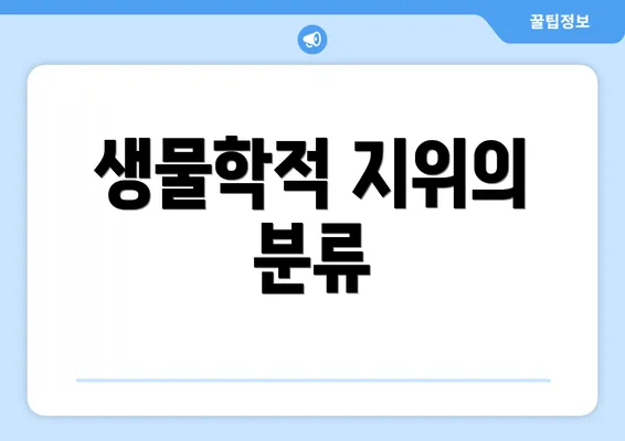 생물학적 지위의 분류