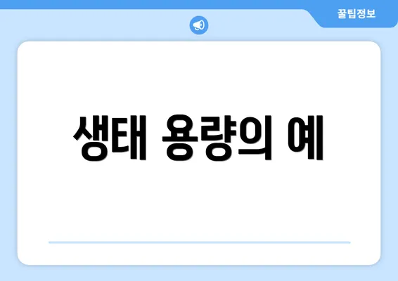 생태 용량의 예