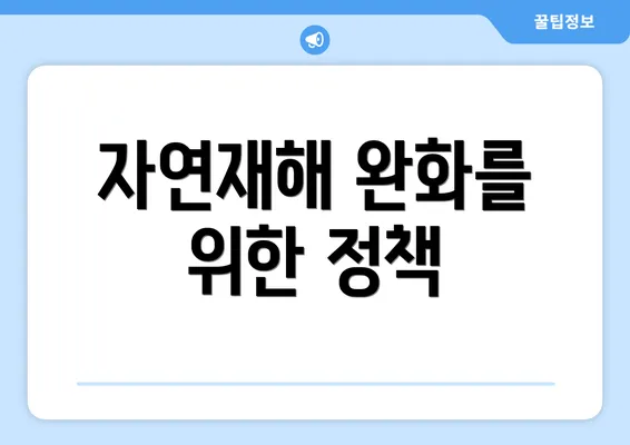 자연재해 완화를 위한 정책