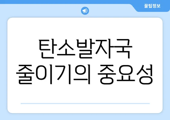 탄소발자국 줄이기의 중요성