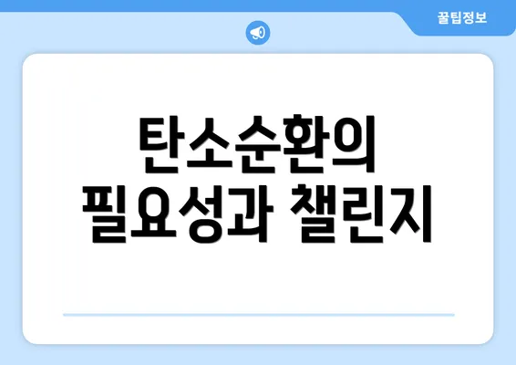 탄소순환의 필요성과 챌린지