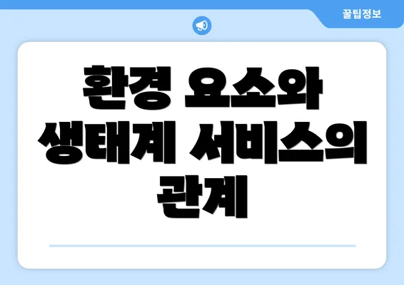 환경 요소와 생태계 서비스의 관계