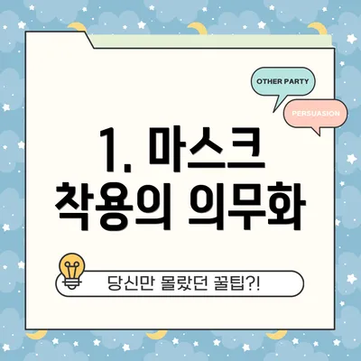 1. 마스크 착용의 의무화