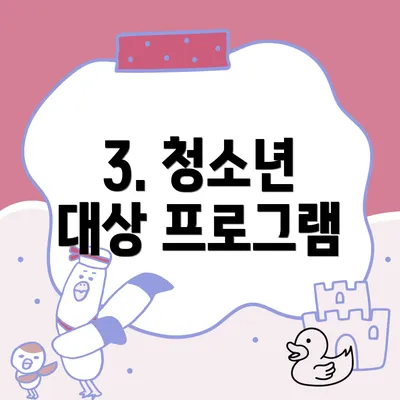 3. 청소년 대상 프로그램