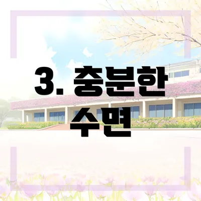 3. 충분한 수면